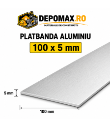 Platbanda aluminiu 100 x 5 mm, 6 metri (EN-AW 6060)